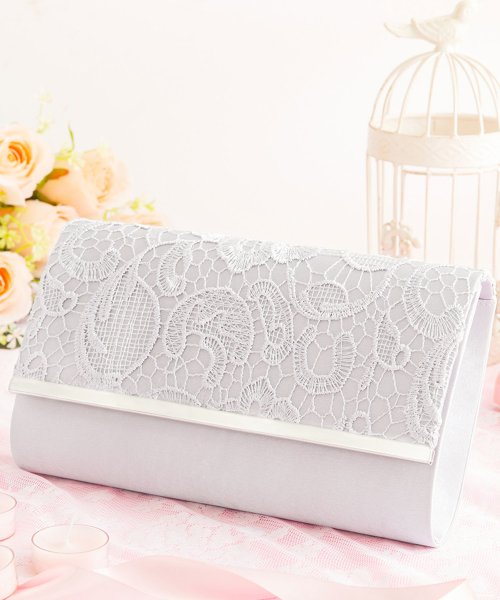 結婚式 お呼ばれに使えるパーティーバッグ メタルフレーム レース刺繍パーティクラッチバッグ ドレス スター Dress Star Magaseek