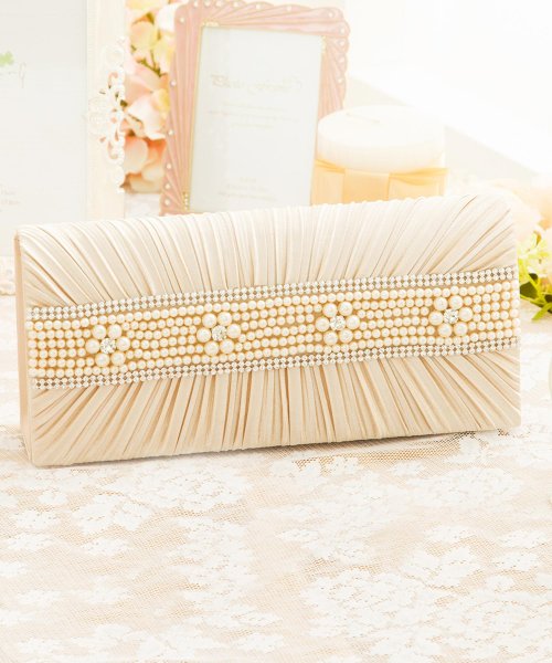 結婚式 お呼ばれに使えるパーティーバッグ プリーツパールビジュークラッチバッグ ドレス スター Dress Star Magaseek