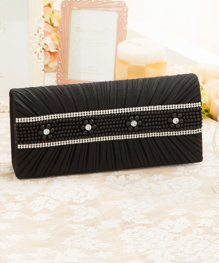 結婚式 お呼ばれに使えるパーティーバッグ プリーツパールビジュークラッチバッグ ドレス スター Dress Star Magaseek