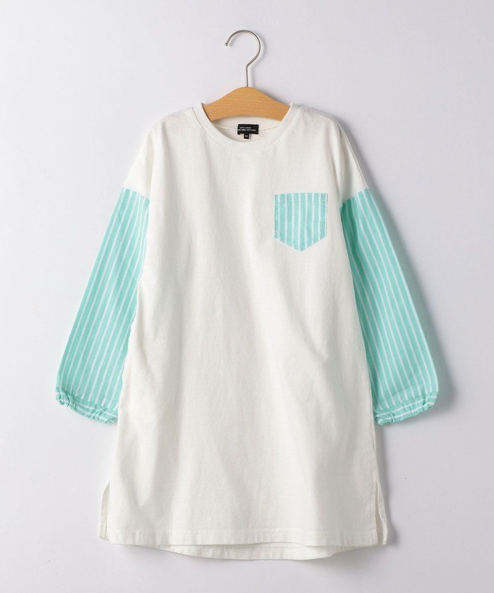 セール キッズ 袖ストライプワンピース グリーンレーベルリラクシング キッズ Green Label Relaxing Kids Magaseek