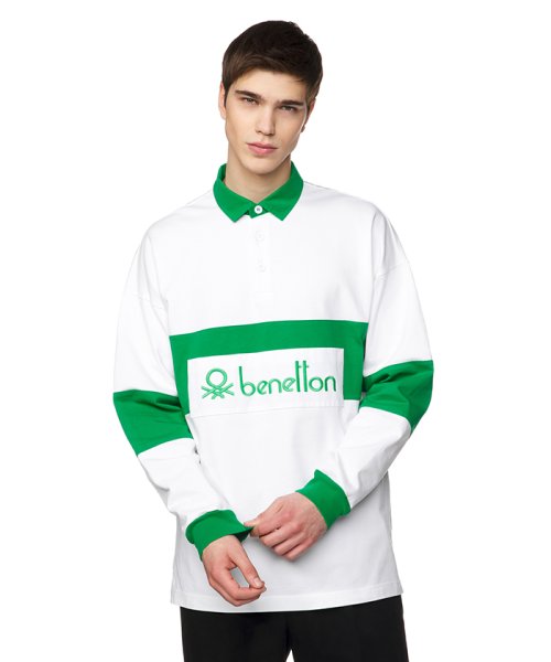 BENETTON (mens)(ベネトン（メンズ）)/クラシックロゴラガーシャツ/グリーン系