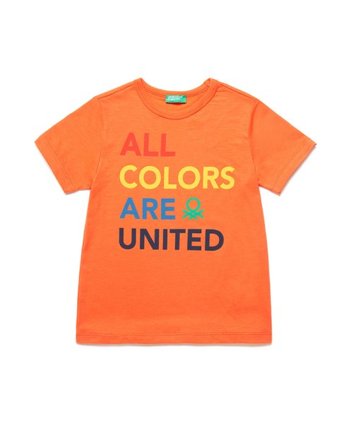 BENETTON (UNITED COLORS OF BENETTON BOYS)(ユナイテッド　カラーズ　オブ　ベネトン　ボーイズ)/カラフルロゴTシャツ・カットソー/オレンジ