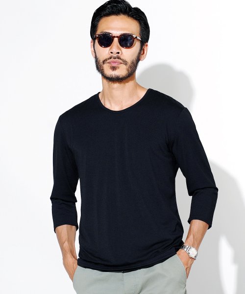 Uネック無地7分袖tシャツ 七分袖 Tシャツ メンズ 無地 7分袖 Uネック ジギーズショップ Jiggys Shop Magaseek