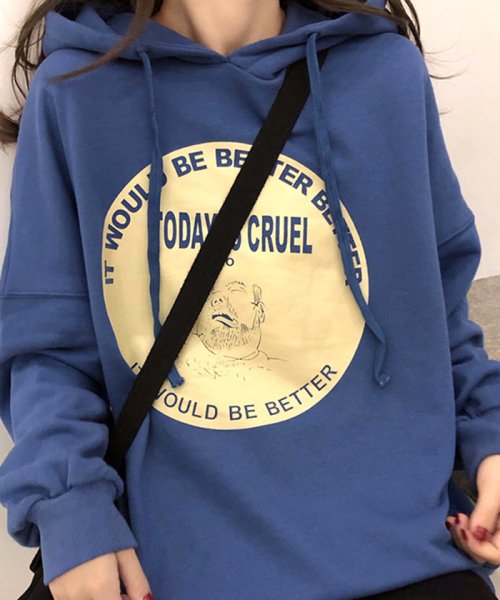 セール 薄手 パーカー Tシャツ レディース トップス 長袖 プルオーバー フード付き おしゃれ パーカー プリント ミニミニストア Miniministore Magaseek