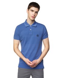 BENETTON (mens)(ベネトン（メンズ）)/スリムフィットポロシャツ/グレイッシュブルー