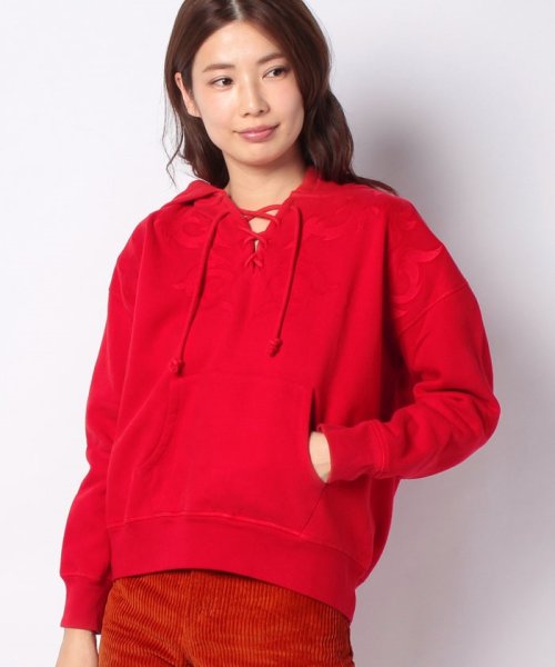 LEVI’S OUTLET(リーバイスアウトレット)/LMC LACE UP HOODIE AURORA RED/レッド