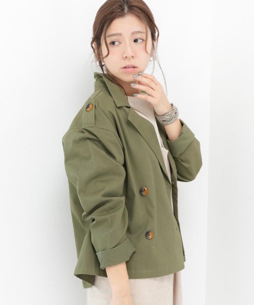 21ss コットンネルショート丈トレンチコート Mitis スプリングコート フィズ Fizz Magaseek