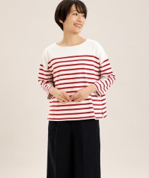 I.T.'S. international(イッツインターナショナル)/パネルボーダーバスクTシャツ/レッド