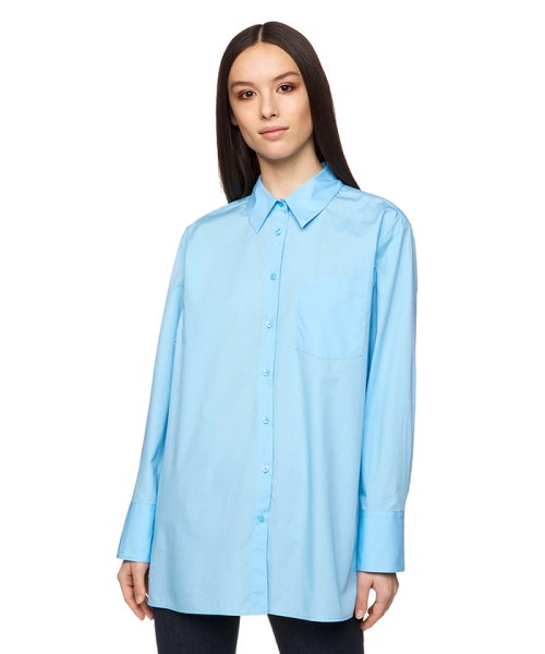 BENETTON (women)(ベネトン（レディース）)/コットンオーバーサイズシャツ・ブラウス/ブルー