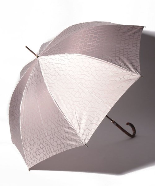 LANVIN Collection(umbrella)(ランバンコレクション（傘）)/LANVIN COLLECTION(ランバン コレクション)婦人長傘 先染ロゴジャガード/スモークピンク