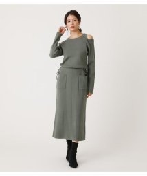 AZUL by moussy(アズールバイマウジー)/SHOULDER SLIT KNIT ONE－PIECE/KHA