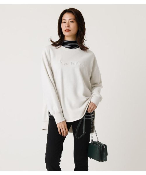 AZUL by moussy(アズールバイマウジー)/EMBOSSENT SWEAT TOP/O/WHT1