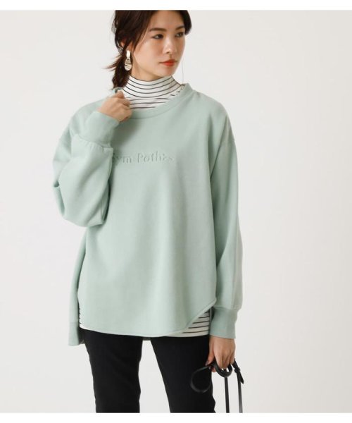 AZUL by moussy(アズールバイマウジー)/EMBOSSENT SWEAT TOP/MINT