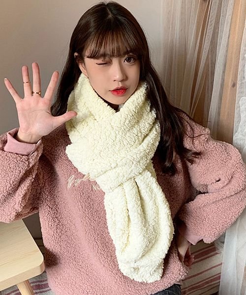 セール マフラー ボア ストール ファー もこもこ エコファー 防寒 ふわふわ もこもこ 暖かい 大判 ショッピングゴー Shoppinggo Magaseek