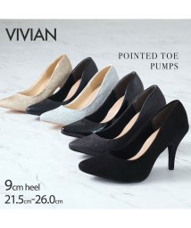 Vivian(ヴィヴィアン)/<ましゅまろクッション>ポインテッドトゥ9cmキレイめパンプス/ブラック