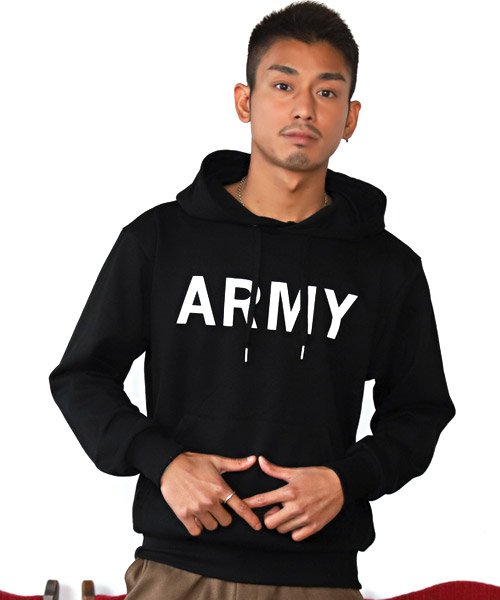 セール Armyパーカー パーカー メンズ 長袖 プリント Army ストリート系 ラグスタイル Luxstyle Magaseek