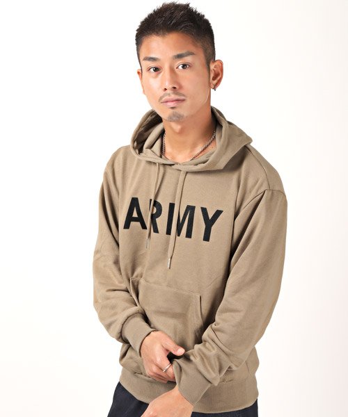 セール Armyパーカー パーカー メンズ 長袖 プリント Army ストリート系 ラグスタイル Luxstyle Magaseek