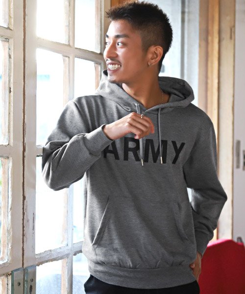セール Armyパーカー パーカー メンズ 長袖 プリント Army ストリート系 ラグスタイル Luxstyle Magaseek