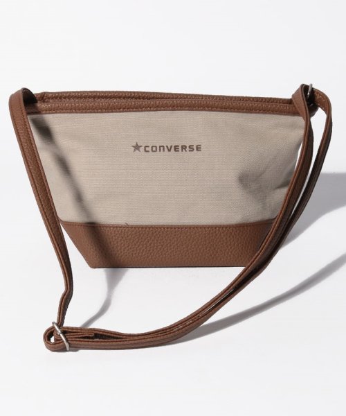 CONVERSE(コンバース)/CANVASｘFAKE LATHER SHOULDER BAG/ﾍﾞｰｼﾞｭ