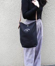 CONVERSE(コンバース)/CANVAS LEATHER SHOULBAG/ﾌﾞﾗｯｸ