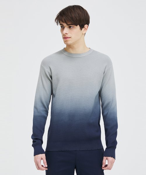 セール サーマルグラデーションラウンドネックニット セーター シスレー メンズ Sisley Magaseek