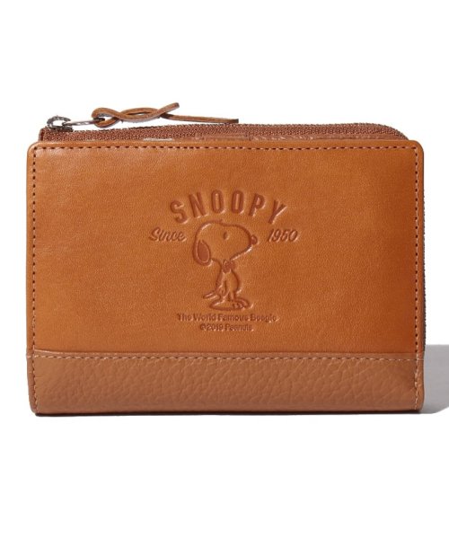 Snoopy スヌーピー 蝶ネクタイ柄二つ折り財布 本革 スヌーピー Snoopy Leather Collection Magaseek