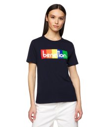 BENETTON (women)(ベネトン（レディース）)/モダールコットンブランドロゴ半袖Tシャツ・カットソー/ネイビー