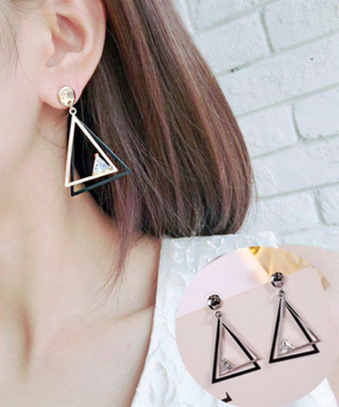 セール ピアス ロング 揺れる 三角 人気アクセサリー パーティーピアス セイヘイショップ Seiheishop Magaseek