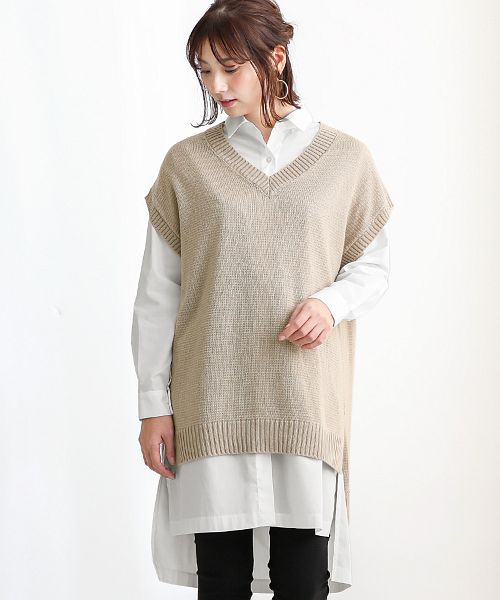 ロングシャツ&ニットベストセット(502953798) | HAPPY急便 by VERITA