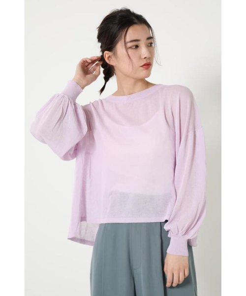 SHEL'TTER SELECT(シェルターセレクト)/シースルーニットトップス（See－Through Knit Tops）/L/PUR1