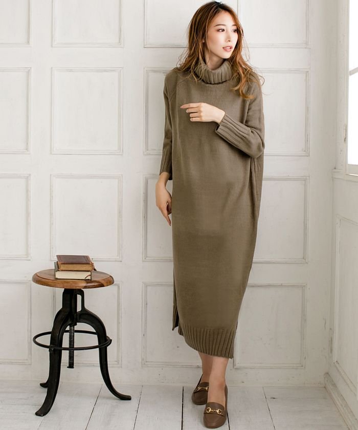 セール 15 Off タートルネックロングニットワンピース ジュリアブティック Julia Boutique Magaseek