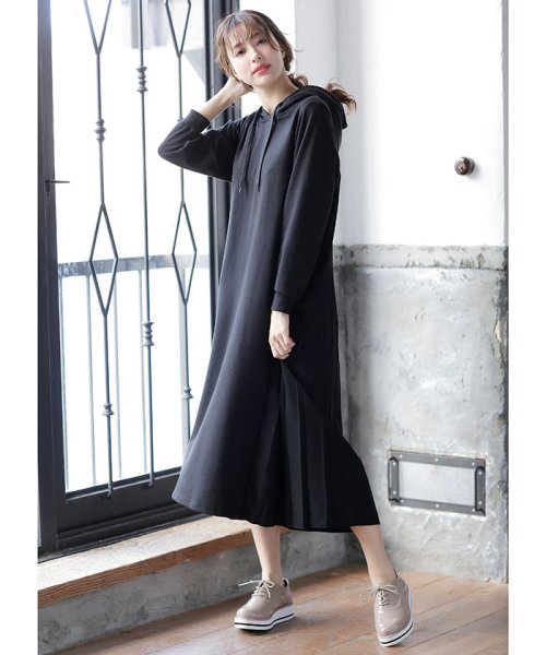 セール 裏毛backプリーツパーカーワンピース イング Ingni Magaseek