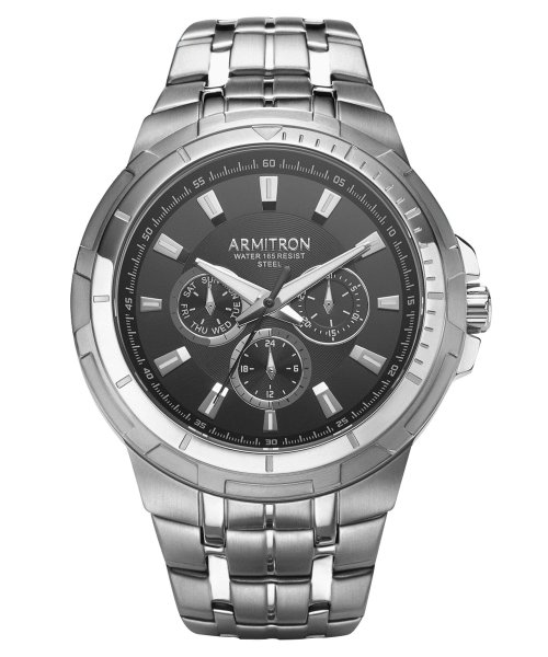 ARMITRON NEWYORK(ARMITRON NEWYORK)/ARMITRON 腕時計 アナログ ブレスレットウォッチ 3サブダイヤル/シルバー×ブラック