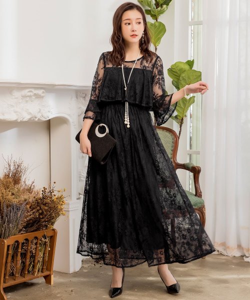 ロング丈総レース結婚式パーティードレス ドレス スター Dress Star Magaseek ロング丈総レース結婚式パーティードレス ドレス スター Dress Star Magaseek