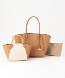 J.PRESS LADIES(J．プレス　レディス)/【3点セット・A4サイズ収納可】クラシック マトリョーシカ トートバッグ/キャメル系