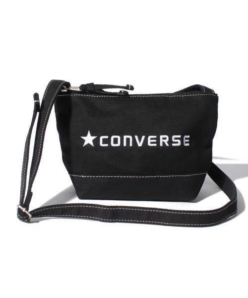 CONVERSE(CONVERSE)/LOGO EMB CANVAS MINI  SHOULDER BAG/ﾌﾞﾗｯｸ