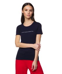 BENETTON (women)(ベネトン（レディース）)/ロゴクルーネック半袖Tシャツ・カットソー/ネイビー