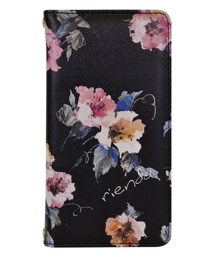 セール Iphoneケース スマホケース Iphone11 リエンダ Rienda プリント手帳 Parm Flower ブラック Iphone11 Iphonexr エムファクトリー Mーfactory Magaseek