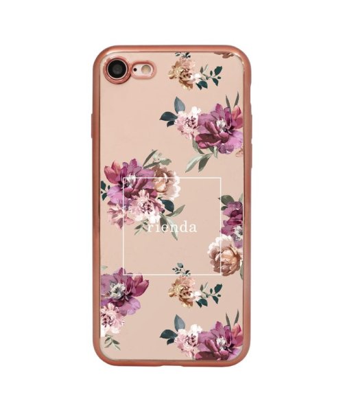 rienda(リエンダ)/iphone se3 ケース iphonese2 iPhone8/7 リエンダ rienda メッキクリアケース Brilliant Flower バーガンディ/バーガンディ―