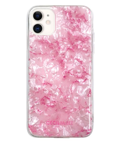 CECIL McBEE(セシルマクビー)/iphone11 ケース スマホケース iPhone11 セシルマクビー CECILMcBEE ソフトシェルケース 大理石 PINK iphonexr/ピンク