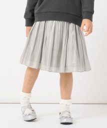 anyFAM（KIDS）(エニファム（キッズ）)/mamagirl掲載【親子でお揃い/S－M】オーロラサテンギャザースカート/ライトグレー系