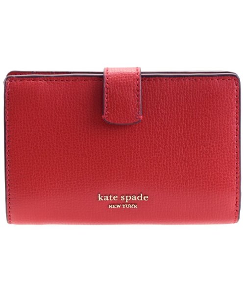 kate spade new york(ケイトスペードニューヨーク)/ケイトスペード KATE SPADE 二つ折り財布 pwru7230 SYLVIA MEDIUM BIFOLD WALLET 無地/レッド