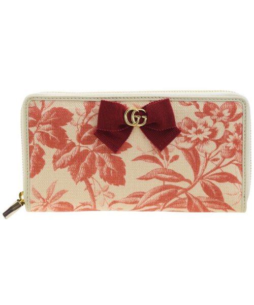 GUCCI(グッチ)/グッチ GUCCI 財布 長財布 ラウンドファスナー 花柄 アウトレット 435819k2i1j8636－zz/レッド