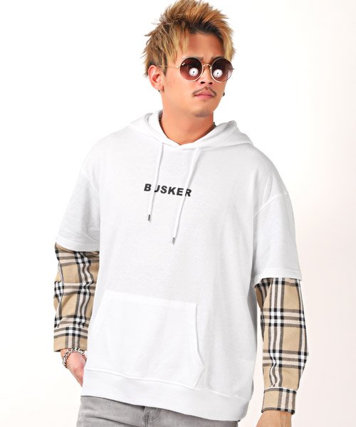 セール 15 Off レイヤードチェック柄パーカー パーカー メンズ ビッグシルエット フェイクレイヤード ラグスタイル Luxstyle Magaseek