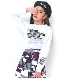 ANAP　GiRL(アナップガール)/ミルキーカラープリントショートロングTシャツ/ホワイト