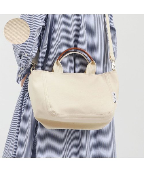 MAISON CANVVAS(メゾンキャンバス)/メゾンキャンバス トートバッグ MAISON CANVVAS 2WAY トートショルダー CANVAS TOTE&SHOULDER S A5 M1076/ホワイト系1