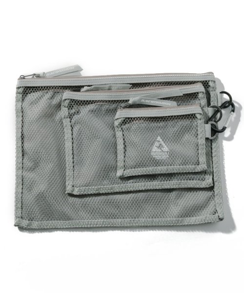 INDISPENSABLE(INDISPENSABLE)/3P MESH POUCH LAMOS/M･ｸﾞﾚｰ