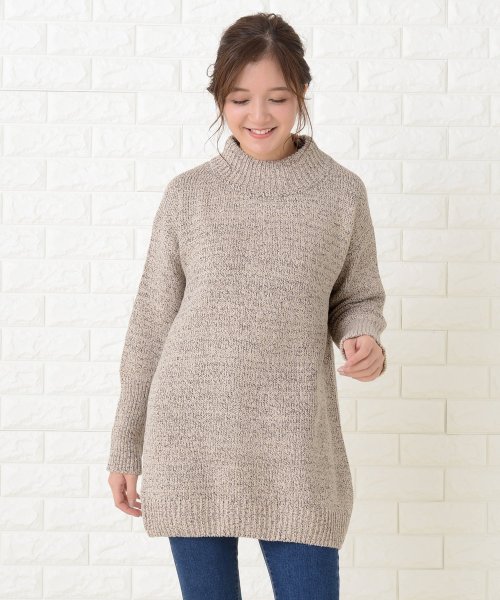 セール ハイネックニットワンピース チュニック レースレディース Lace Ladies Magaseek