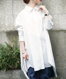 coca(コカ)/しわになりにくいハリ感シャツワンピース/WHITE