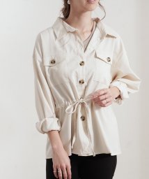 Fizz(フィズ)/【2021新作】胸ポケット付き ドロストデザインシャツ mitis SS/アイボリー